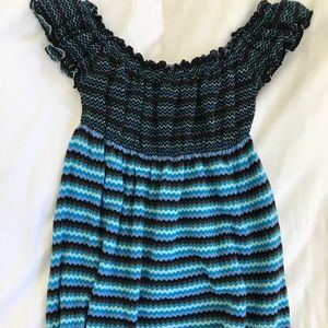 Free People shades of blue Blouse Top Boho